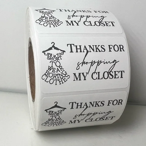 100 Thank You for shopping my closet 2in roll | Packaging Supplies | NWT - Picture 6 of 14